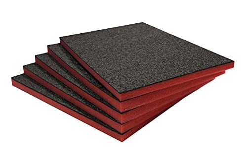 Shadow Foam Multi-Packs - Pack of 5: 600mm x 420mm x 30mm | Cut and Peel Foam for Tool Boxes, Tool Chests, Flight Cases & Tool Storage | Lean, 5S, Kaizen & Storage Boxes (30mm, Red)