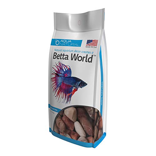 Image of Aqua Natural Betta World - Rose Cream 1lb, Gravel /Rocks /Substrate for Fish Tank /Bowl, red and White