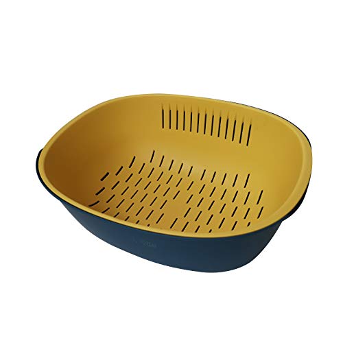 Al Forsan (5 Quart) Kitchen Colander With Bowl,Colander 5 Quart Plastic,Fruit Washing Basket,Colanders & Food Strainer Plastic .Diameter:(12.4X 9.8X 4.8) Inch. #TOP6