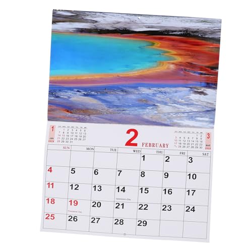 WEKADRIN 年風景写真壁掛けカレンダー 頑丈なホリデー用月間予定管理カレンダー 家用省スペース設計