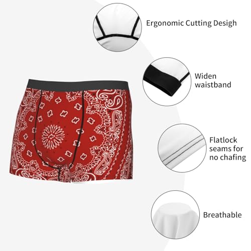 Men Red Bandana Pattern Boxer Briefs Moisture-Wicking Underwear4