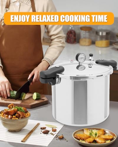Image of 23 Quart Pressure Cooker & Canner | Thickened Aluminum Alloy, Commercial, Pressure Gauge, Explosion-proof