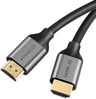 ANNNWZZD Kabel HDMI 2.1 Oryginalny kabel HDMI 8K High Speed 48Gbps 8K @ 60Hz 7680P Dolby Vision, HDCP 2.2, 4: 4 HDR (czarny) (1M)