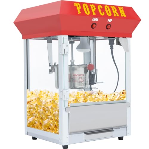Dvsripa 6 Ounce Popcorn Machine, Bar Style Popcorn Machine Popcorn Maker 600W Electric Popper for Home Theater Parties, and Events