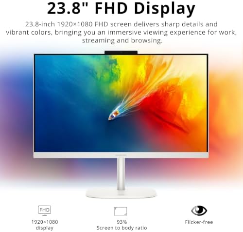 HP OmniStudio 23.8" Full HD All-in-One Desktop, Intel N150 Processor, 8GB DDR5, 1.12TB Storage (128GB UFS+1TB Docking Station Set), Intel Graphics, Copilot Key, FHD Camera, WI-FI 6, Win 11, White - 3