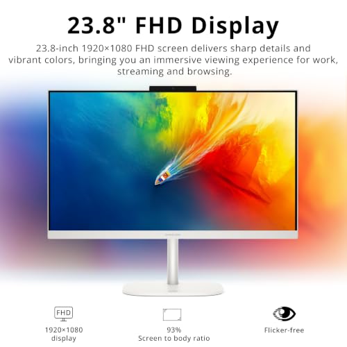 Image of HP OmniStudio 23.8 inch Full HD All-in-One Desktop, Intel N150 Processor, 8GB DDR5, 288GB Storage (128GB UFS+160GB Docking Station Set), Intel Graphics, Copilot Key, FHD Camera, WI-FI 6, Win 11, White