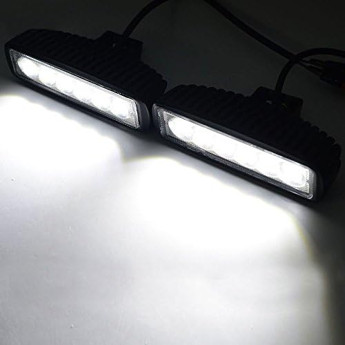 Safego LED Light Bar 6 Inch Work Light Pods 2Pcs 12W Waterproof Flood Beam LED Bar Single Row Offroad Driving Fog Light Compatible with Truck 4X4 ATV UTV Boat Tractor Tacoma 12V/24V