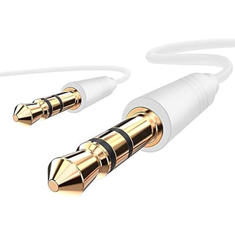 crazy 4 fones Audio Aux Cable 2 Meters Nylon Braided Premium Auxiliary 3.5mm Audio Cable Cord (White) Cover
