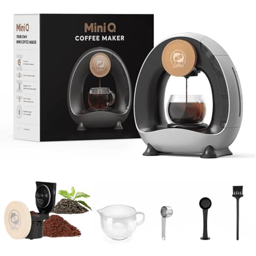 i Cafilas Máquina de café eléctrica Mini cafetería para café molido,Americano 2 en 1 Mini una taza cafetería/preparadora de té, 120-240 ml (gris plata)