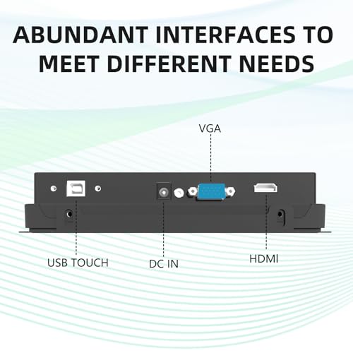 Image of 7 Inch Industrial Touch Monitors 10 Points Embedded Open Frame Monitor 1024x 600 @ 60Hz TFT LCD Suitable for kiosks, ATMs, Vending Machines