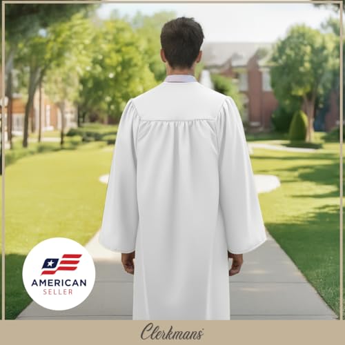 Image of CLERKMANS Unisex Adult Matte Graduation Gown, Choir Robe