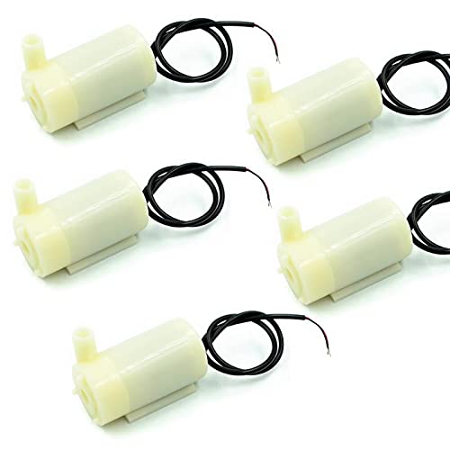 DEVMO 5PCS Ultra-Quiet Mini DC 3-6V 120L/H Brushless Motor Submersible Water Pump