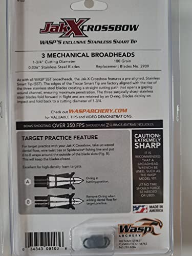 Wasp Crossbow Broadhead Jak X Mechanical 100 Grain #TOP4