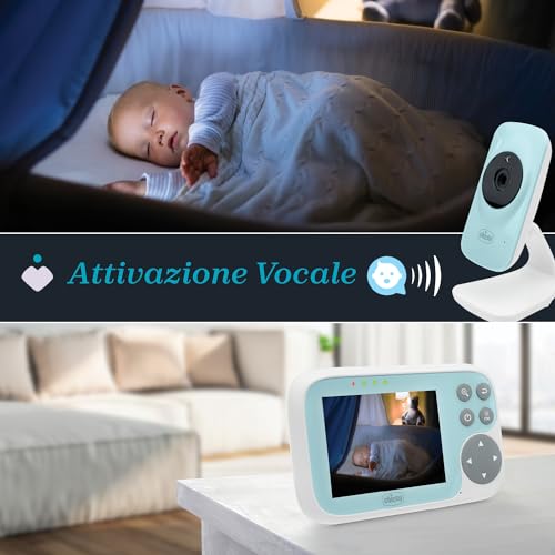 Chicco Baby Monitor Video Start, con Schermo a Colori 3.2 pollici, Portata 200 m, Visione Notturna Infrarossi, Funzione Smart Eco Mode, Batteria Ricaricabile  -11479 - 5