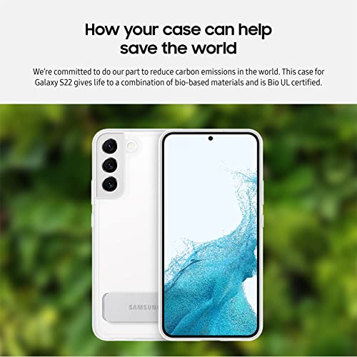 Samsung Electronics Galaxy S22 Clear Standing Cover, Protective Phone Case, Corner Tpu Bumpers, Pc Back Protection, Adjustable Viewing Angle, Us Version, Transparent, (Ef-Js901Ctegus) #TOP3