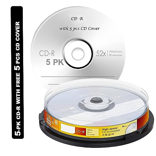 Image of Premium Brand Blank CD-R 52X 700 MB (80 Minutes Professional Recordable Compact CD-R Disk ) (Pack of 5 Disk)