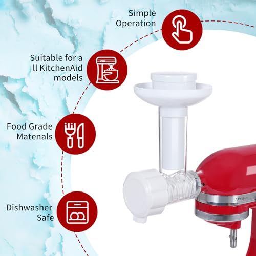image for Gdrtwwh Frozen Fruit Ice Cream Attachment for all Mixer Models, Make h