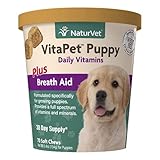 NaturVet – VitaPet Puppy Daily Vitamins for Dogs – Plus Breath Aid – Specifically Formulated to Provide Puppies with Essential Vitamins, Minerals, Amino Acids & Fatty Acids (70 Soft Chews)
