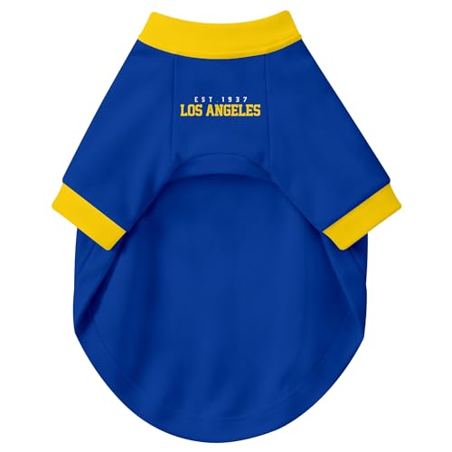 Image of Los Angeles R Dog Clothes Jersey Style Personalized Pet T Shirt with Custom Name Number for Small Medium Large Dogs