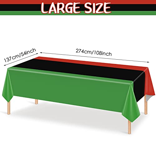 Tatuo 3 Pieces Juneteenth Table Clothes Black History Month Table Cloth Tri Colored Plastic Tablecloth Disposable African Table Cover Red Black And Green Party Dining Kitchen Decoration Supplies #TOP1