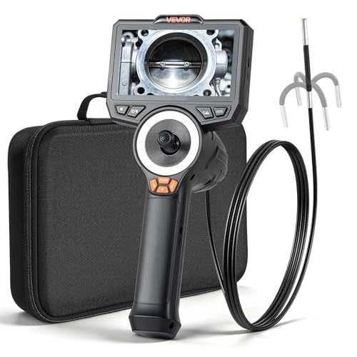 VEVOR Endoscopio Articulado 4 Vías con Luz, Cámara de Inspección Industrial de 1080P HD con Sonda Articulada Ultra Delgada de 0.15 Pulgadas, Cámara Flexible Tipo Serpiente para Inspección Automotriz y Pared, 4.9 Pies