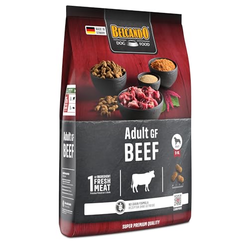BELCANDO Adult GF Beef [4 kg] getreidefreies Hundefutter | Trockenfutter ohne Getreide mit Rind | Alleinfuttermittel für ausgewachsene Hunde ab 1 Jahr