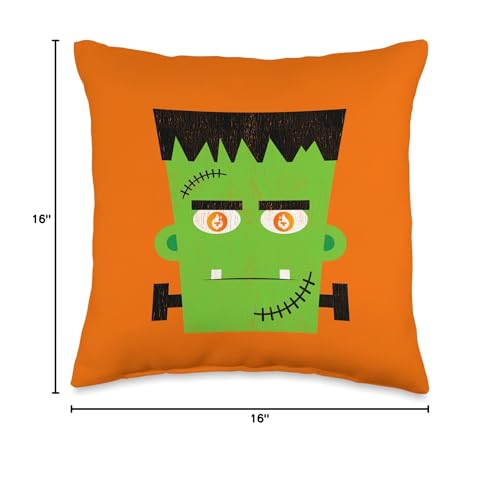 Image of Comic Vintage Creepy Halloween Tfuel Crypto Frankenstein Throw Pillow
