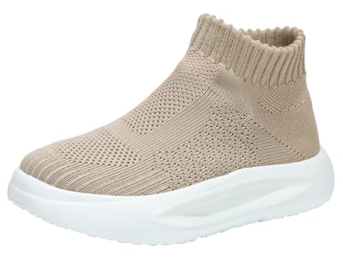 LLTMALL Kids' Slip-On Sneakers Breathable Knitted Mesh Athletic Shoes for Boys Girls