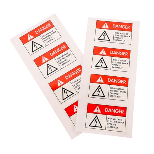 SOESFOUFU Warning Stickers Set 8 Pcs High Voltage Sign Electric Hazard Caution Labels for Safety