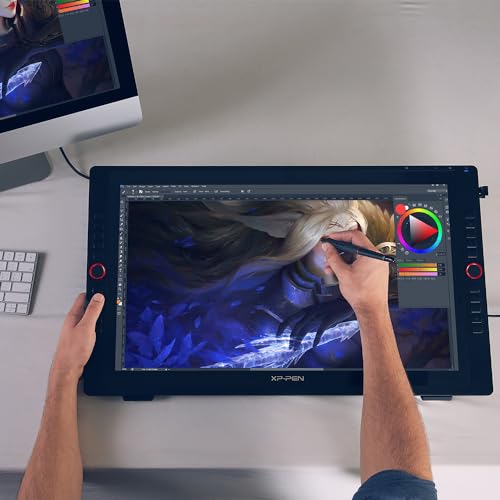 XP-PEN Artist24 Pro 23.8" Gracphic Tablet Pen Display 2K QHD Drawing Monitor with 2 Red Dials, 20 Shortcut Keys, 8192 Levels Battery-free Stylus Supports Tilt Function