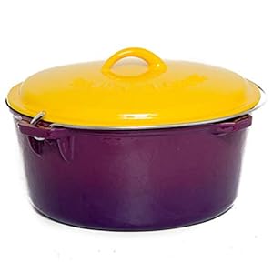 12-Quart Enamel Cast Iron Dutch Oven – Purple & Gold – GL10489PG