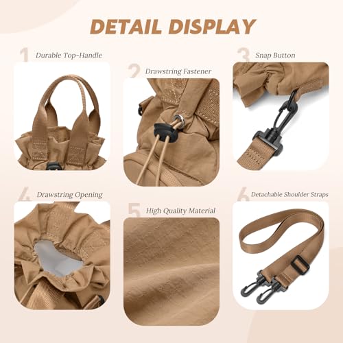 GOLF QUALITY Duża torba na butelkę wody na butelkę na wodę 32/40/42//1,814.4 g, na co dzień sznurek crossbody torba na kubek na wodę, A-brązowy, Small
