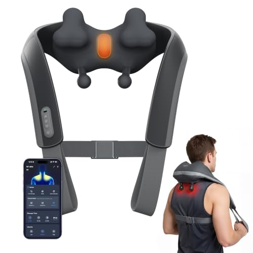 ibreo N7 Elite Smart Neck & Back Massager with Heat, 4D Bionic Shiatsu Deep Tissue Kneading, App Control, for Shoulder Leg Muscle Tension Stiffness Pain Relief, Men Women Seniors After Work or Workout