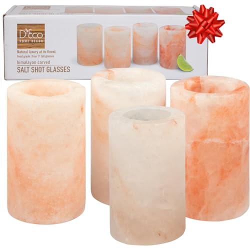 D'Eco Himalayan Salt Shot Glasses (4 Pack)- Hand-Carved 3