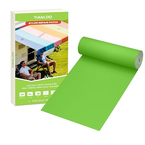TIANLDD 4x78in Waterproof Repair Tape for Boat Covers,Tents,Tarp,RV Awning，Fabric Repair Tape(Grass Green)