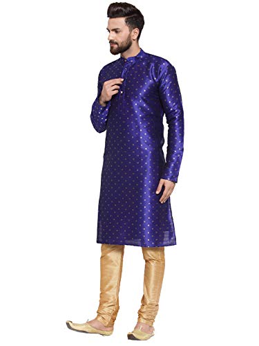 Image of Jompers Men Dupion Silk Kurta and Churidar Pajama Set