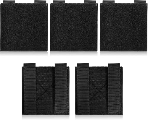 TogtherKings 5 Pezzi tattici autoadesivi Molle, Toppe Tattiche, Pannello Patch Molle, tabellone per zaino esterno, accessori fai da te, per bacheca, distintivi e insegne 10,5 x 10,5 cm(Nero)
