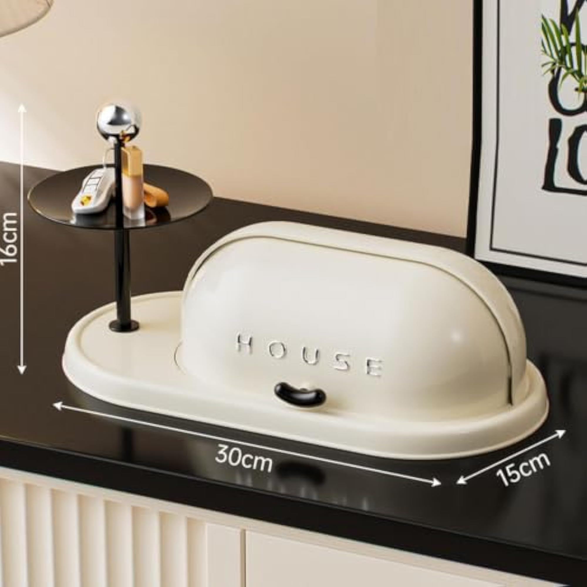 Creative White Key Tray for Entryway TV Cabinet