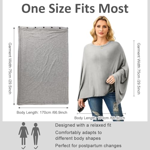 Image of SNOWIE SOFT Feeding Covers for Nursing Mom with Side Button Closure, 360Full Coverage, Soft Stretchy Feeding Shawl Breastfeeding Mother for Discreet Nursing, 75x170cm