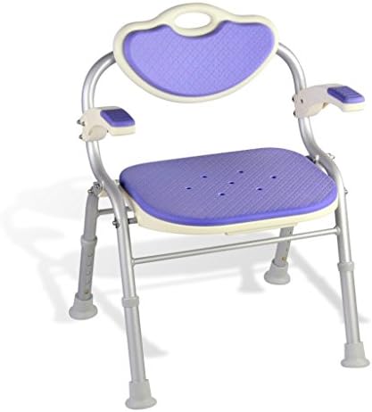 NIVOK Bath Stools,Bath Stools Aluminum Alloy Shower Seat Chair Disability Aid Non-Slip Shower Chair Adjustable for Elderly/Disabled/Pregnant Women with Backrest and Handle Bath Bench
