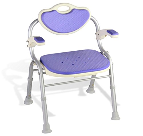 Nivok Bath Stools,Bath Stools Aluminum Alloy Shower Seat Chair Disability Aid Non-Slip Shower Chair Adjustable For Elderly/Disabled/Pregnant Women With Backrest And Handle Bath Bench #TOP2