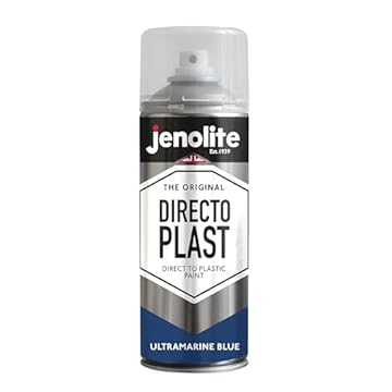 JENOLITE Directoplast Spray Paint For Plastic - ULTRAMARINE BLUE - Gloss Finish, Multi-Surface Paint for Indoor and Outdoor Use - No Primer Needed - RAL5002, 400ml (13.5fl oz)