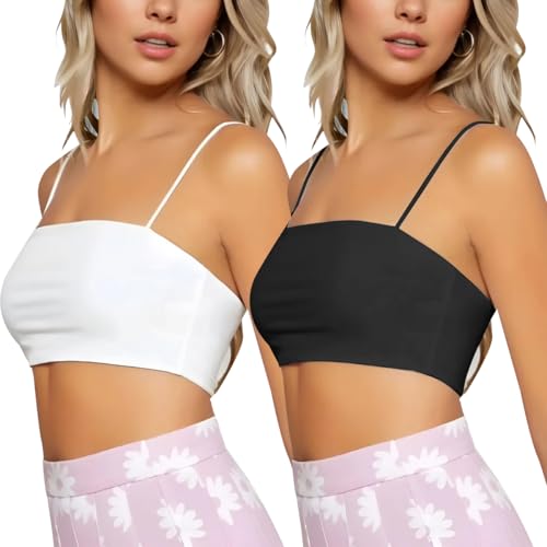 Lista de Camisetas interiores deportivas para Mujer - los más vendidos. 42 LANRUTU 2pzs Tank Tops Mujer sin Mangas,Camisola Ajustada para Mujer,Blusa Tirantes Mujer con Doble Forro,Cómodo sin Marcas,Tejido Transpirable y Suave,para Casual y Entrenamiento...