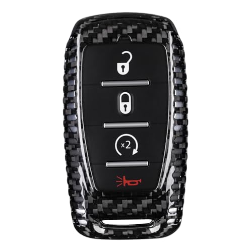 Coque clé carbone Dodge RAM 1500 protection haut de gamme étui noir
