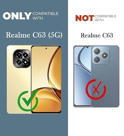 Image of Jkobi Back Cover Case for Realme C63 5G (Shockproof with Polycarbonate Clear Panel | Professional Black)