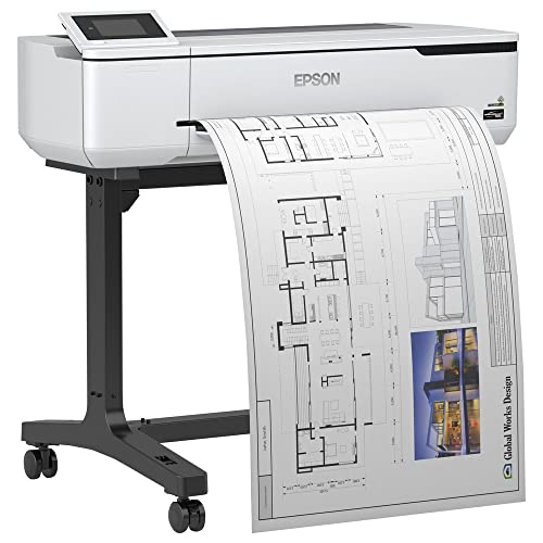 Epson SureColor SC-T3100 Tinten-Großformatdrucker (für CAD/GIS/POS, Drucke bis DIN A1+, Rollendrucke bis 24 Zoll (61 cm/A1+), WiFi, Ethernet) weiß