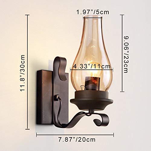 Kiven Vintage Loft Black Shell Nordic Restaurant Industry Wall Sconces E26 Ul Certification Plug-In Button Switch Cord Lighting Bulb Not Included #TOP1
