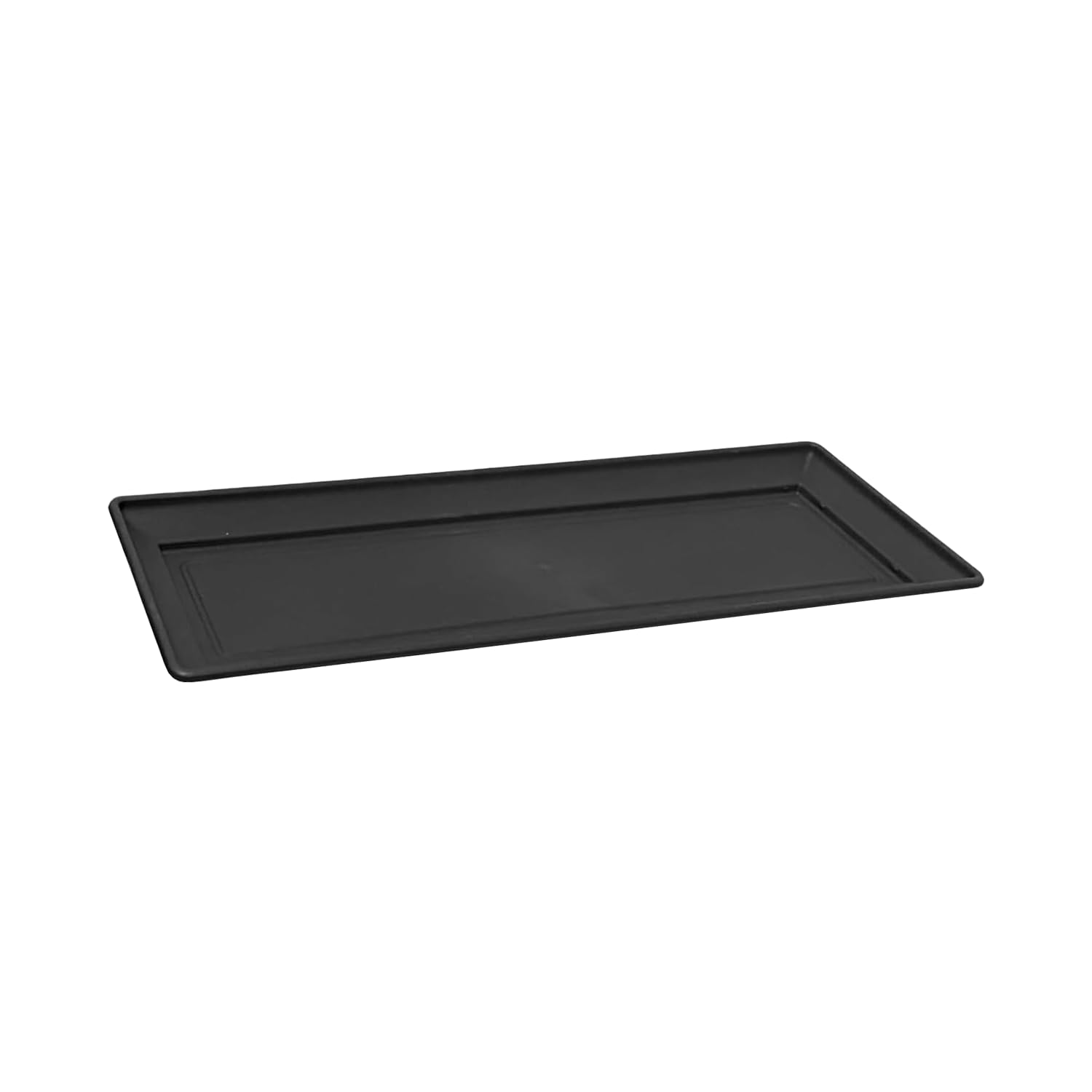 VR7 Garden Planter Tray for Long Planter - Durable Plastic Tray for Easy Draining and Plant Health (Black, 40cm)