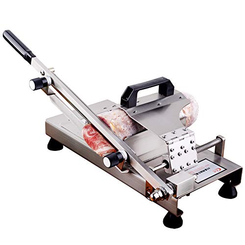 Hanchen Manual Meat Slicer Mutton Beef Rolls Frozen Meat Cutting Machine Vegetable Hand Mincer Cutter Shabu-shabu Blade Length 300MM ST300