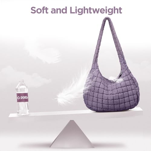 Image of Puffer Tote Bag for Women Large Quilted Crossbody Bag Quilted Carryall Bag Soft Puffy Hobo Handbags Puff Purse Shoulder Bag
